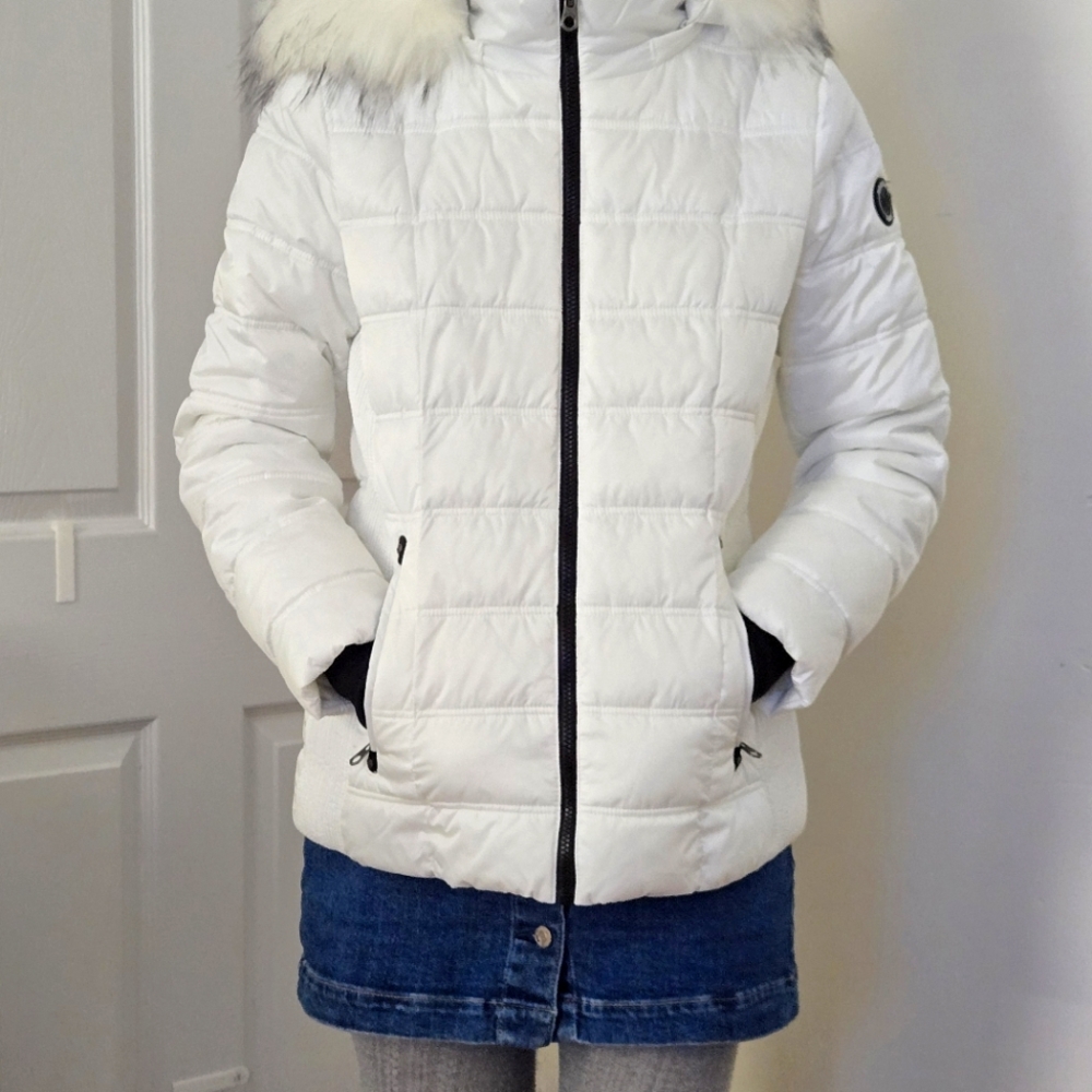Nautica Faux Fur White Coat